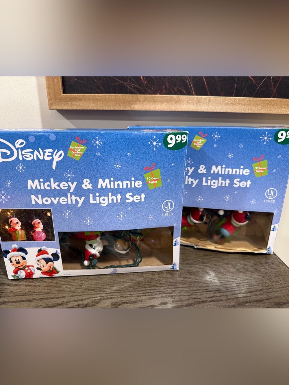 Disney Christmas Mickey Mouse & Minnie Novelty 10 Count Light String Set - Works